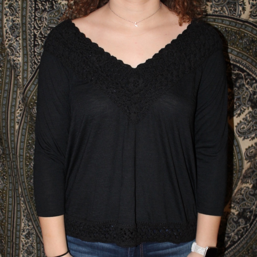 Crochet V-Neck